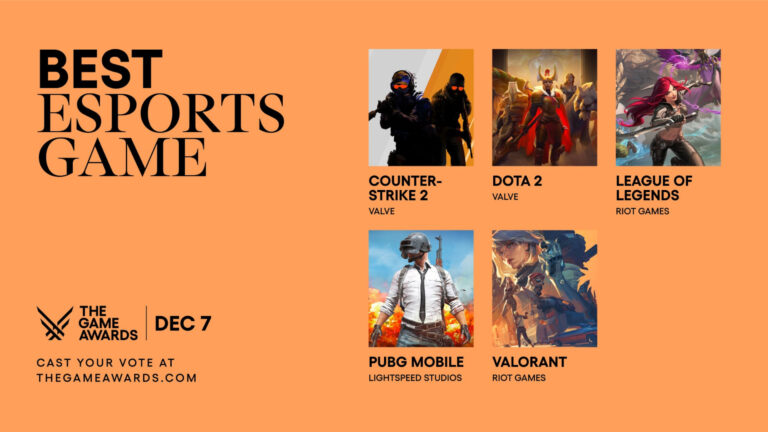 Counter-Strike 2, Dota 2, League of Legends, PUBG Mobile, VALORANT