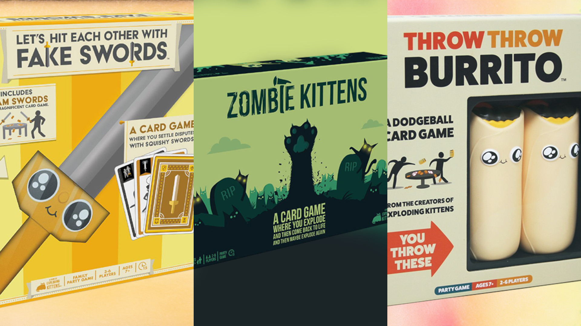3 other games from Exploding Kittens