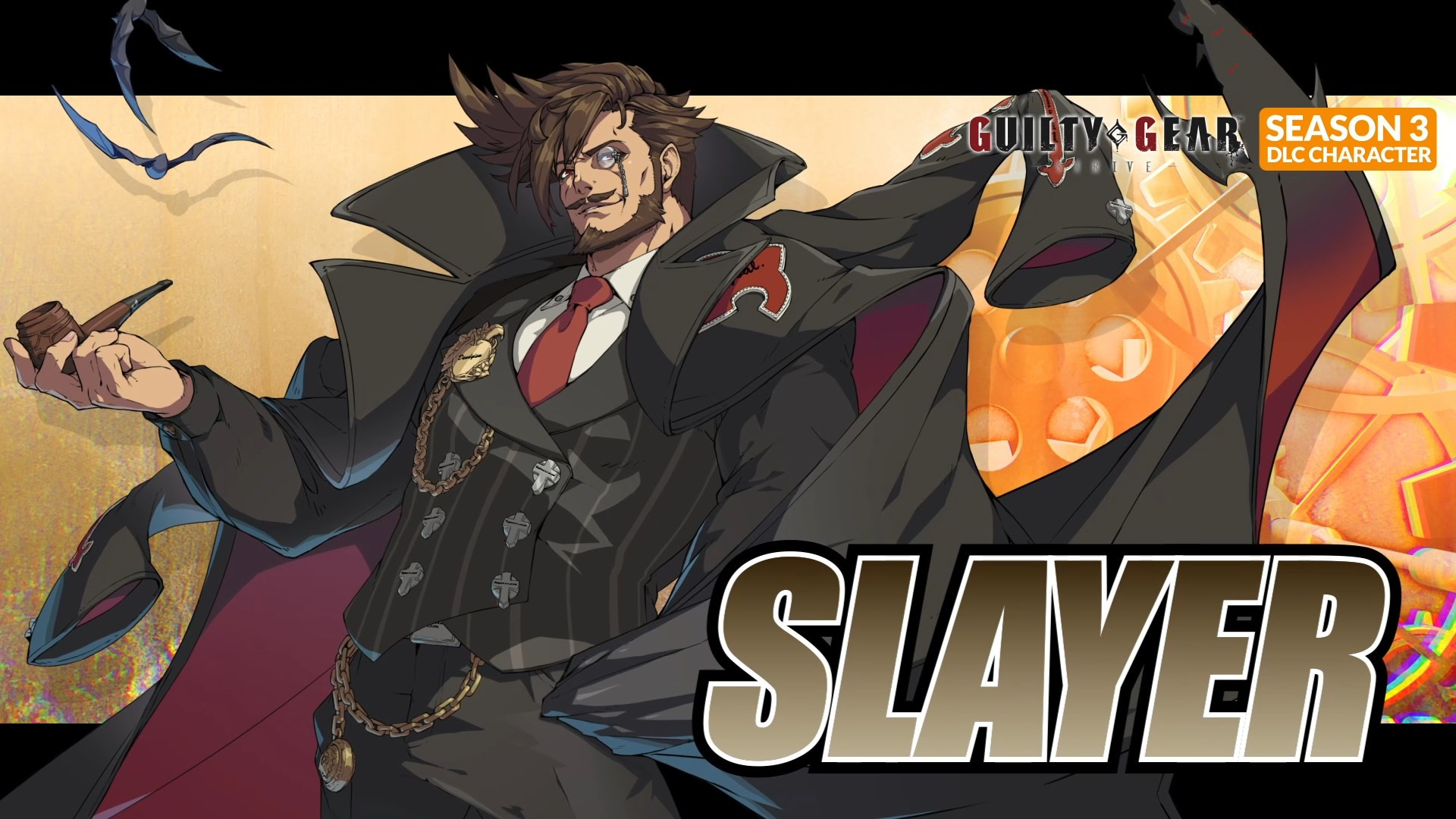Title card for Slayer from Guilty Gear -Strive-