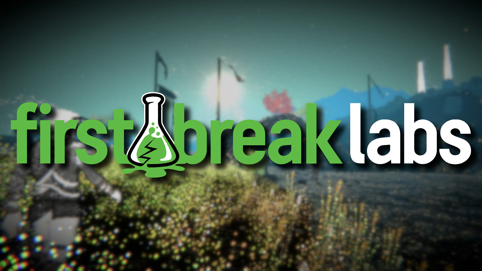 First Break Labs logo with a screenshot from Particle Hearts behind it