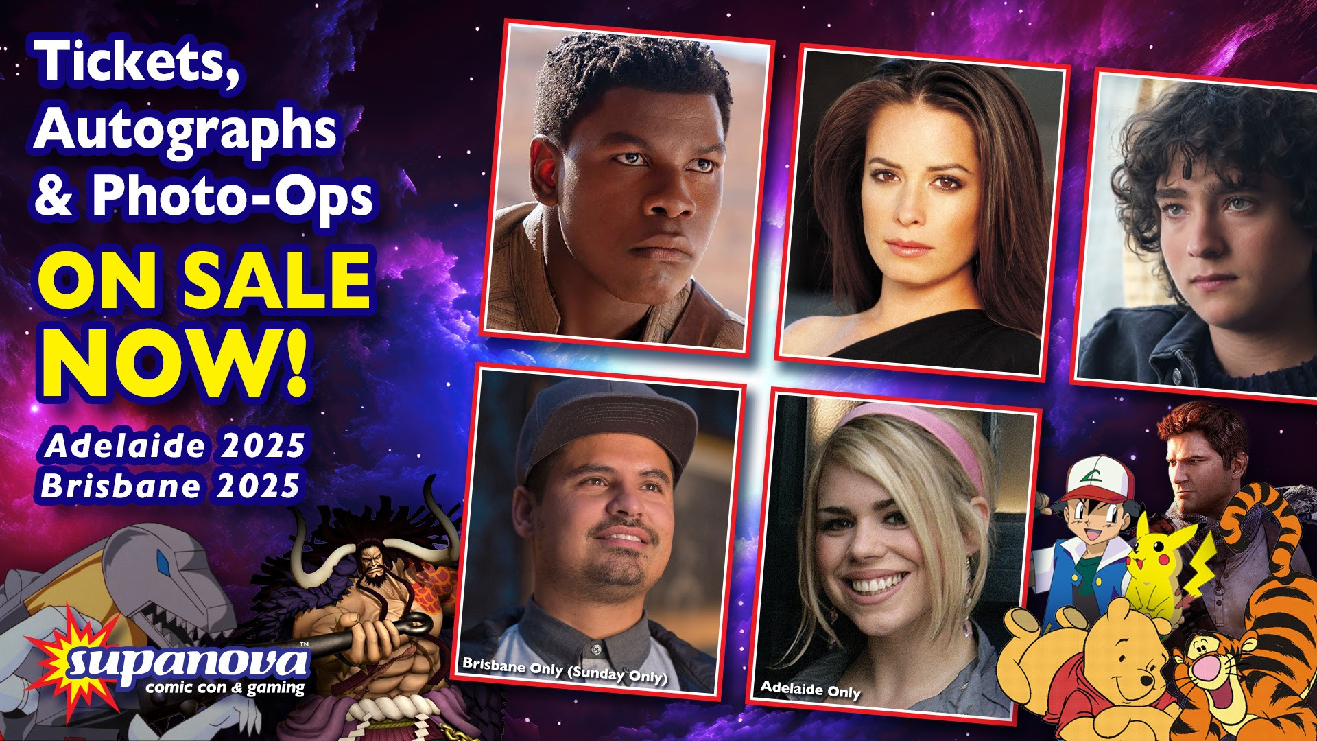 Guests for Supanova Adelaide and Brisbane 2025