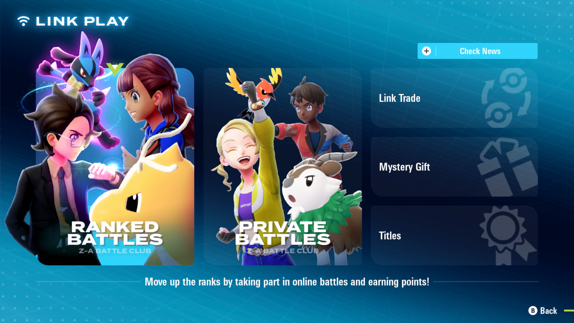 User Interface for Pokémon Legends: Z-A Ranked Battles