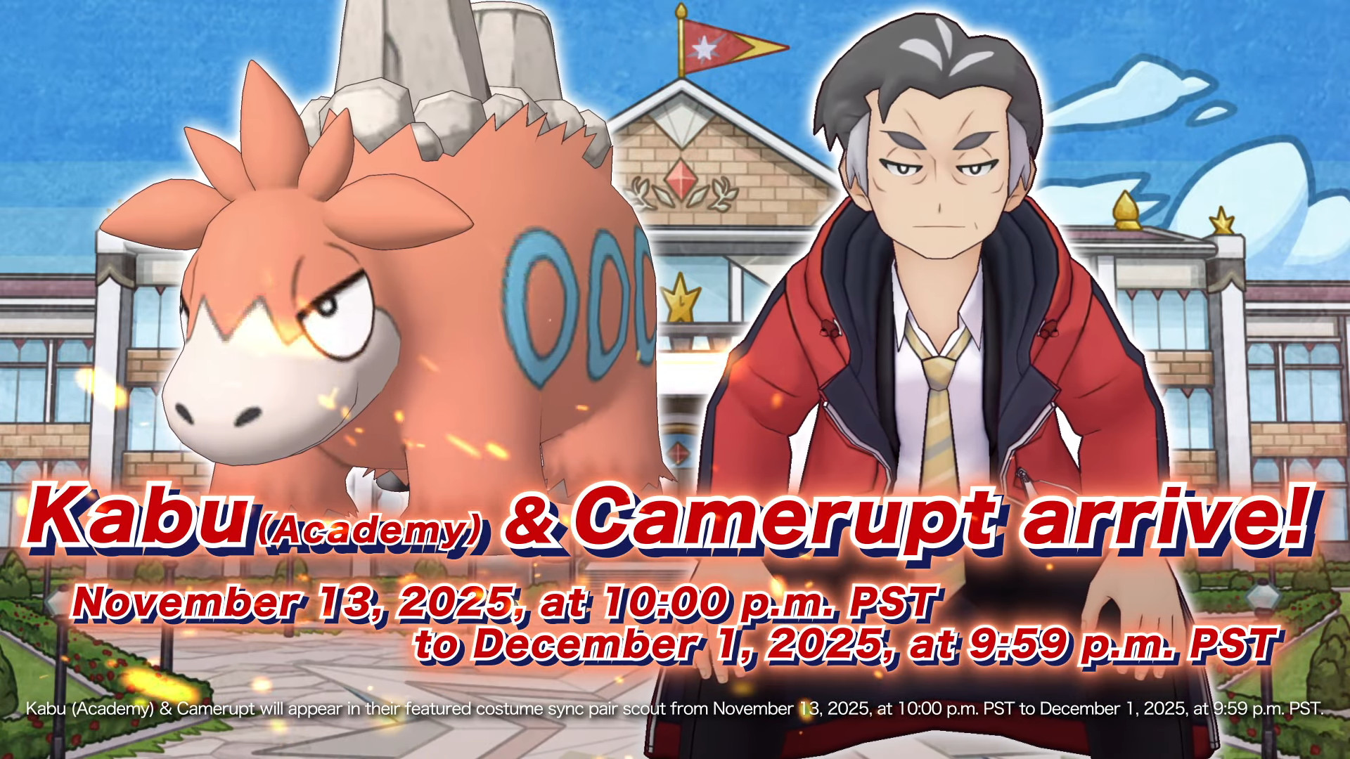 Kabu & Camerupt from Pokemon Masters EX: Learning and Relaxing